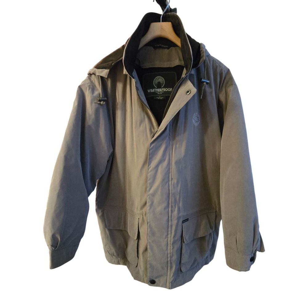Weatherproof Elite of Lexus 2001 Jacket Mens XL Tan Hooded Field Coat Parka